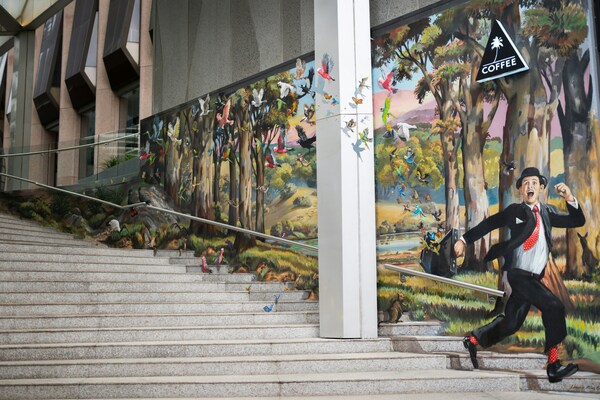 Staircase Street Art in Downtown Perth, Australia